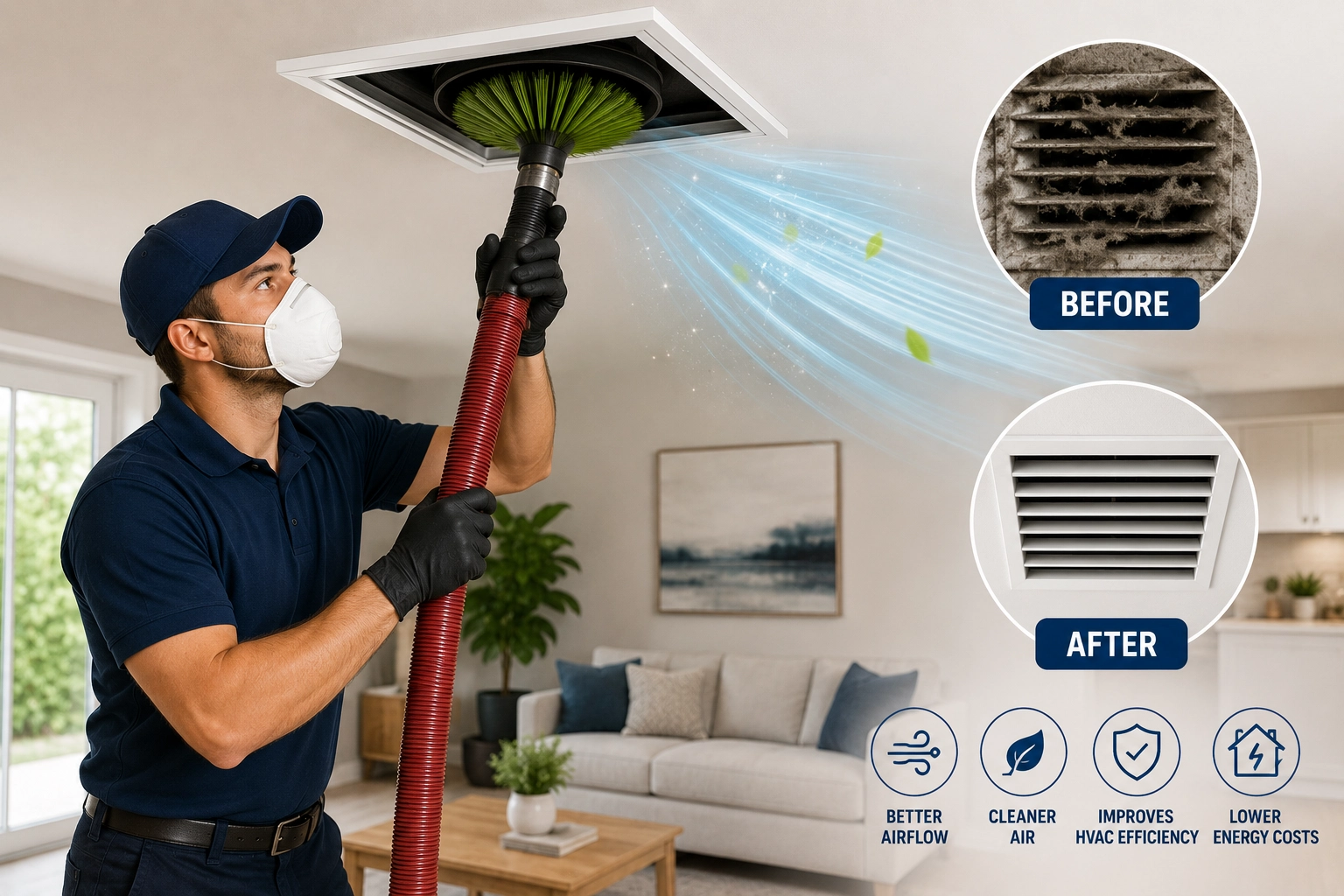 Detailed air vent cleaning