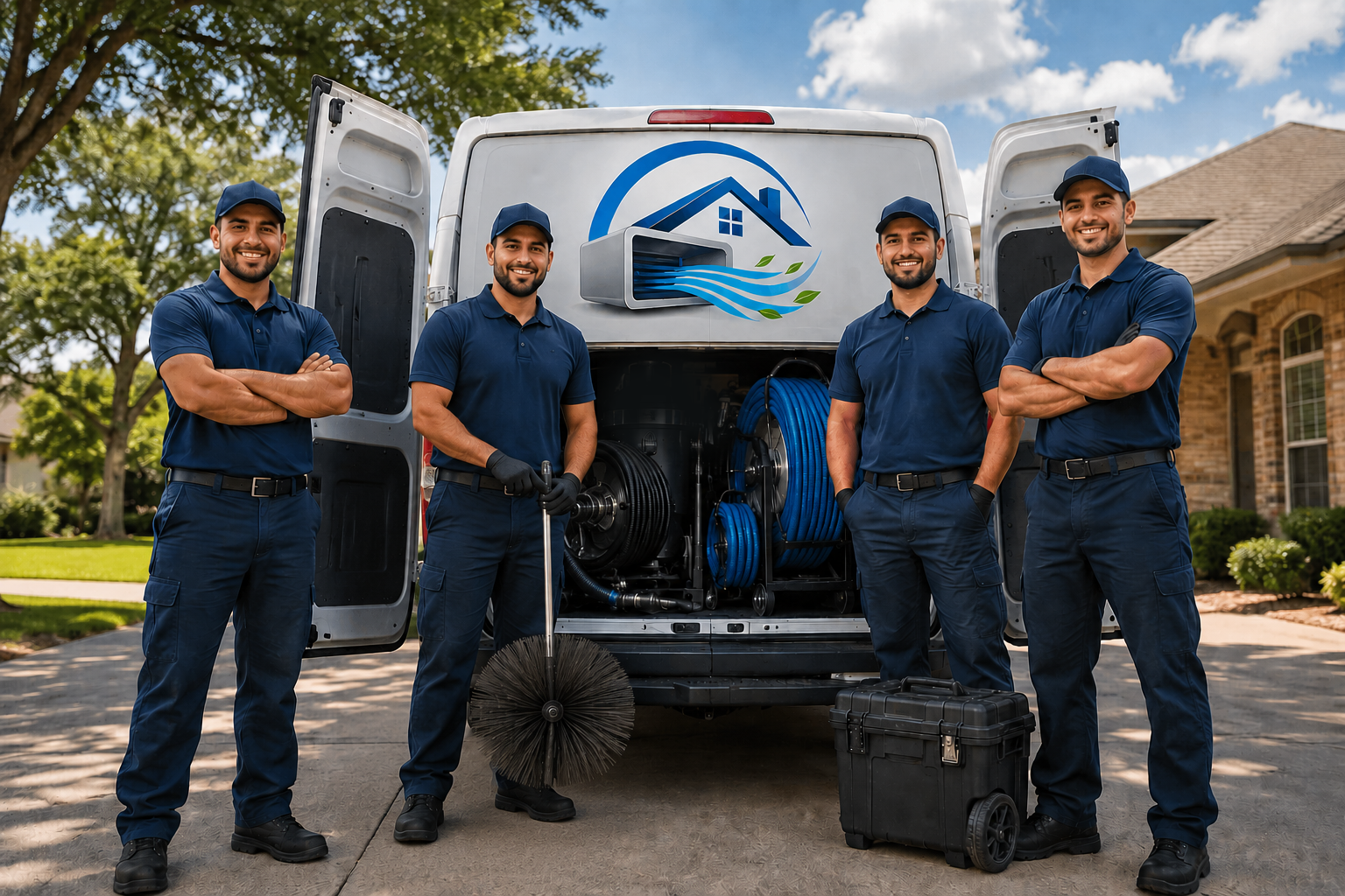 Professional air duct cleaning team
