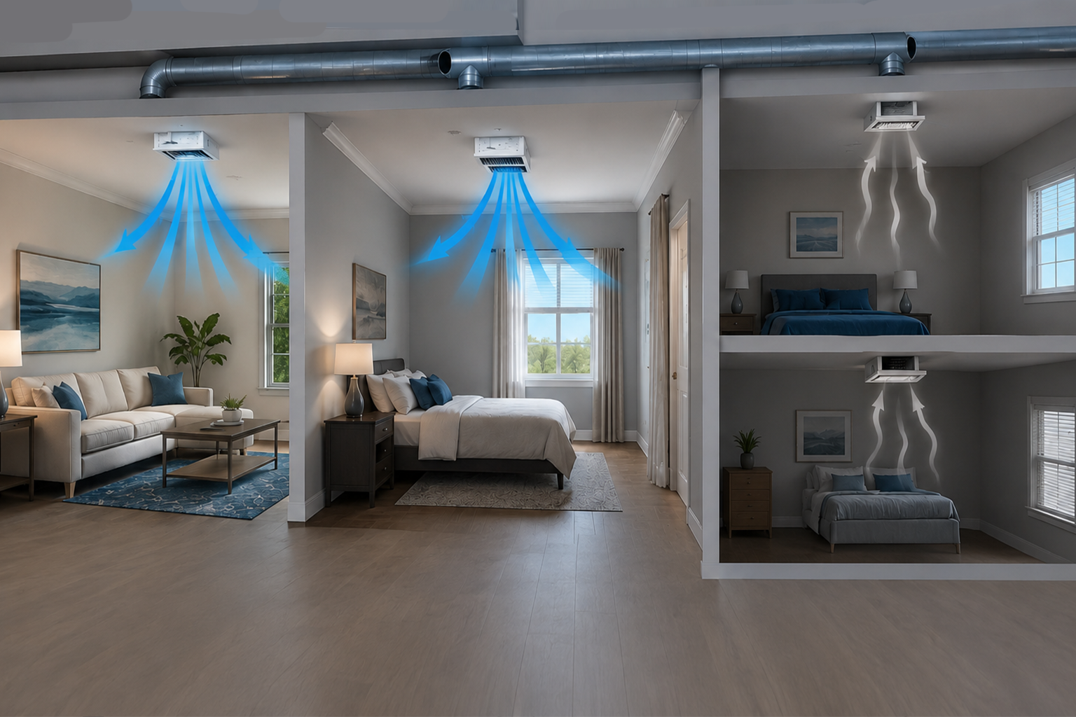 Weak airflow in certain rooms